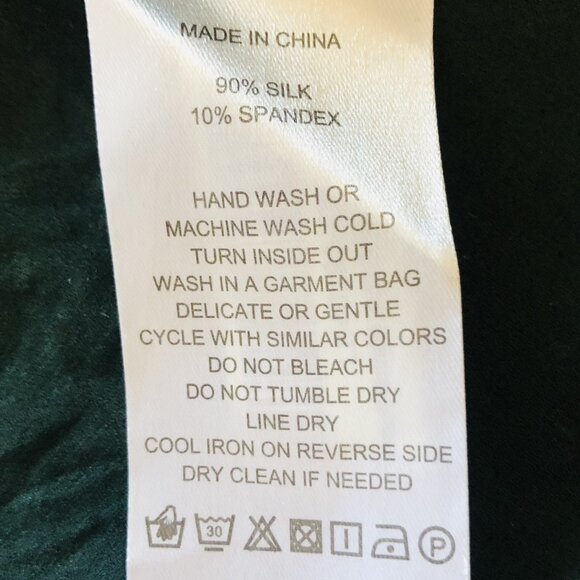 Quince Womens Washable Stretch Silk Puff Sleeve Mini Dress Size S Forest Green - Picture 10 of 11